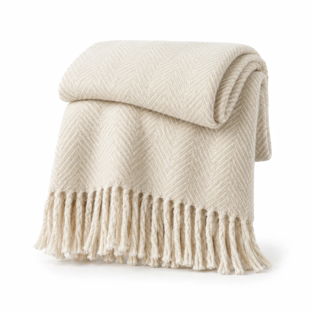 Cream Wool Throw