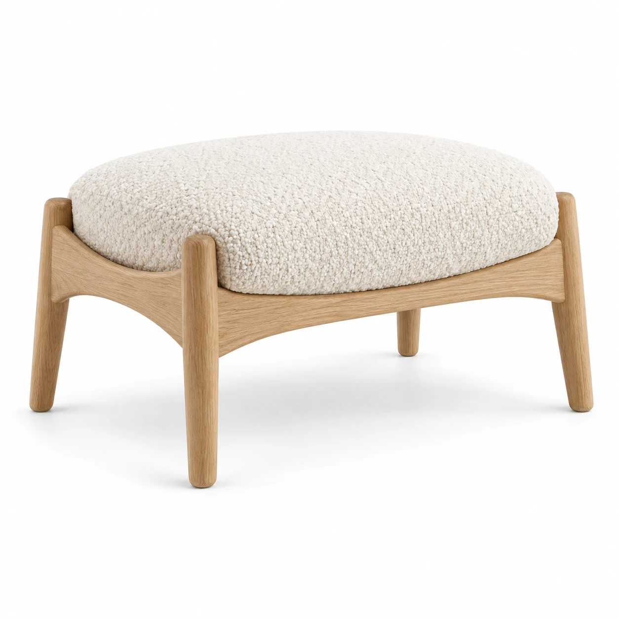 Oak Bouclé Footstool